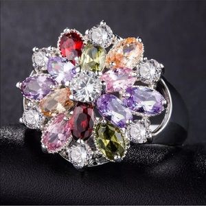 Birthstone multicolor fashion ring 925